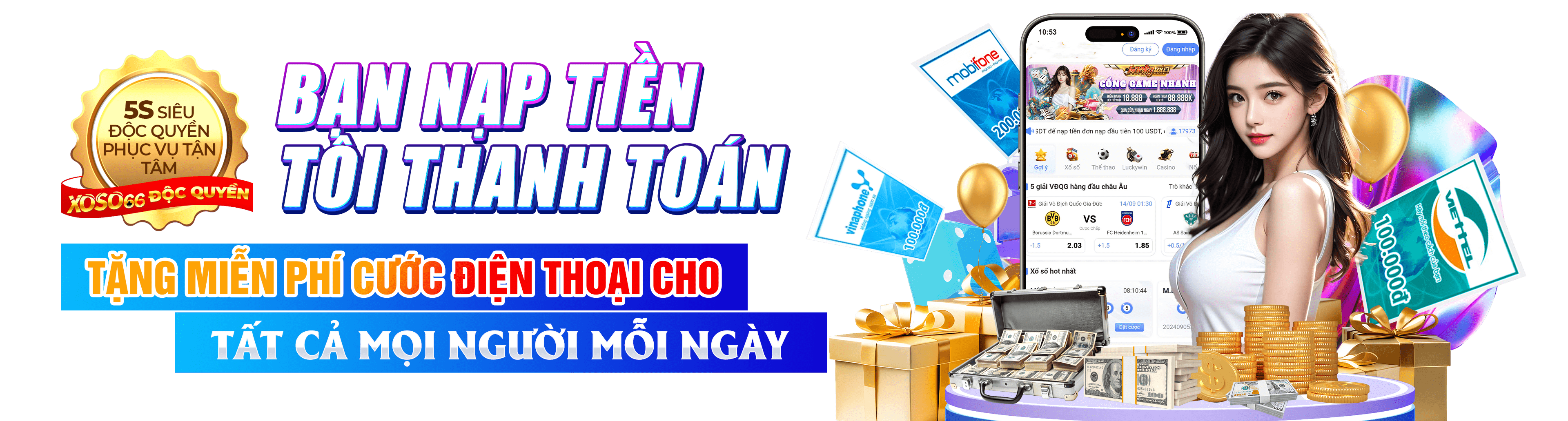 Hình ảnh quảng cáo của 68vn hiển thị nền tảng và các lợi ích