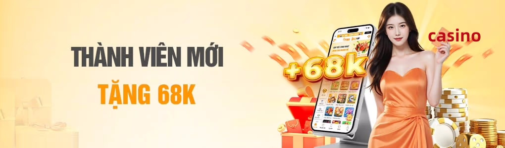 Hình ảnh quảng cáo của 68vn hiển thị nền tảng và các lợi ích